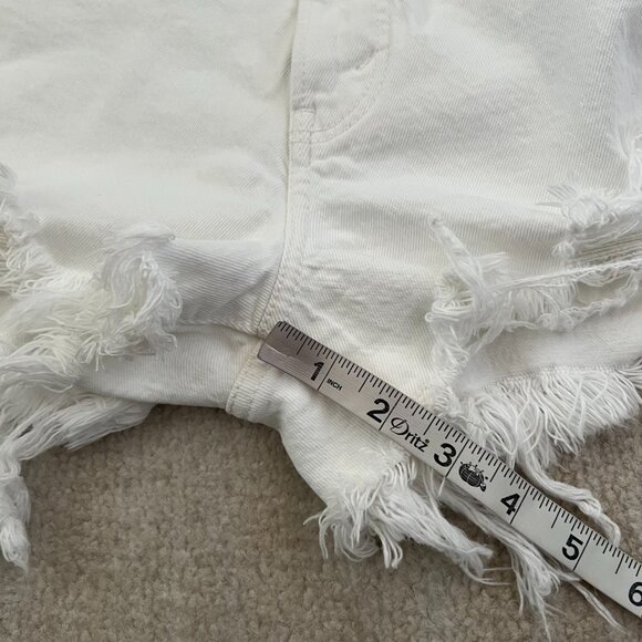 Abercrombie & Fitch High Rise Mom Jeans Denim Shorts Distressed Cutoff 27/4 - Picture 5 of 9